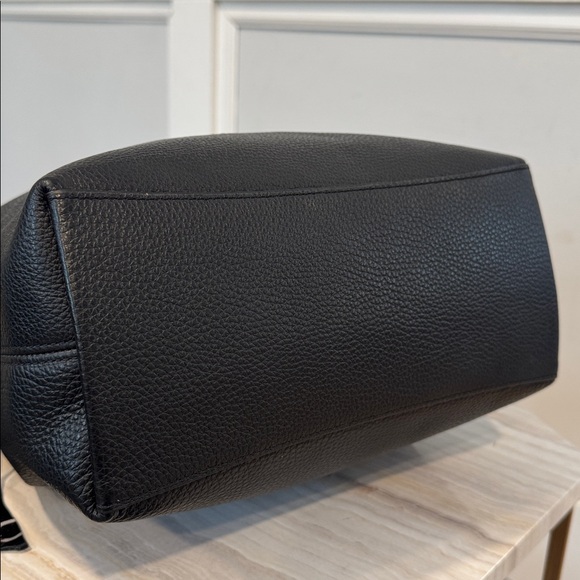 Coach Bag Andy Black Pebbled Leather Logo Tote - Picture 10 of 17